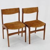 1960s Pair of Danish Teak Dining Chairs , Restored