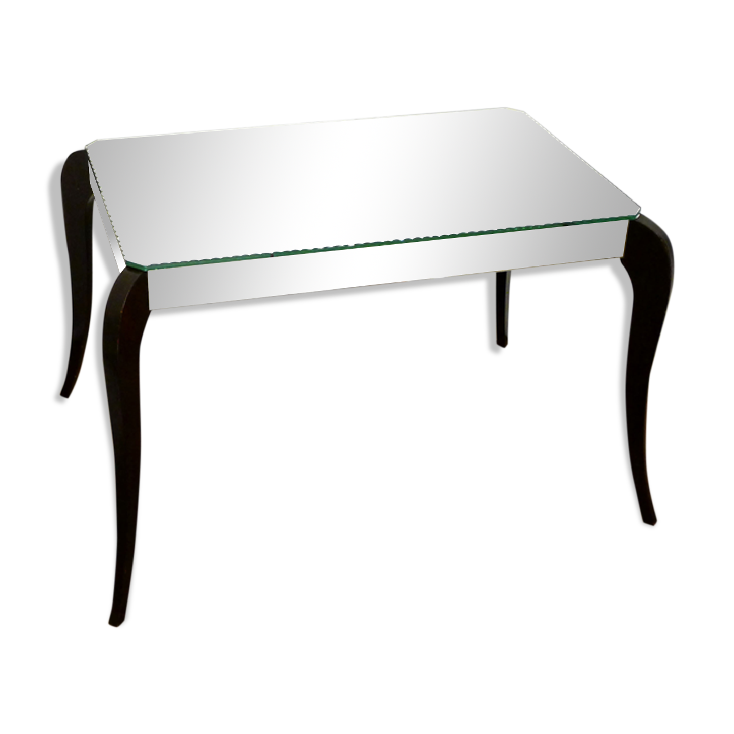Mirror Art Deco coffee table - curved feet