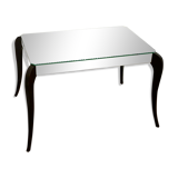 Mirror Art Deco coffee table - curved feet