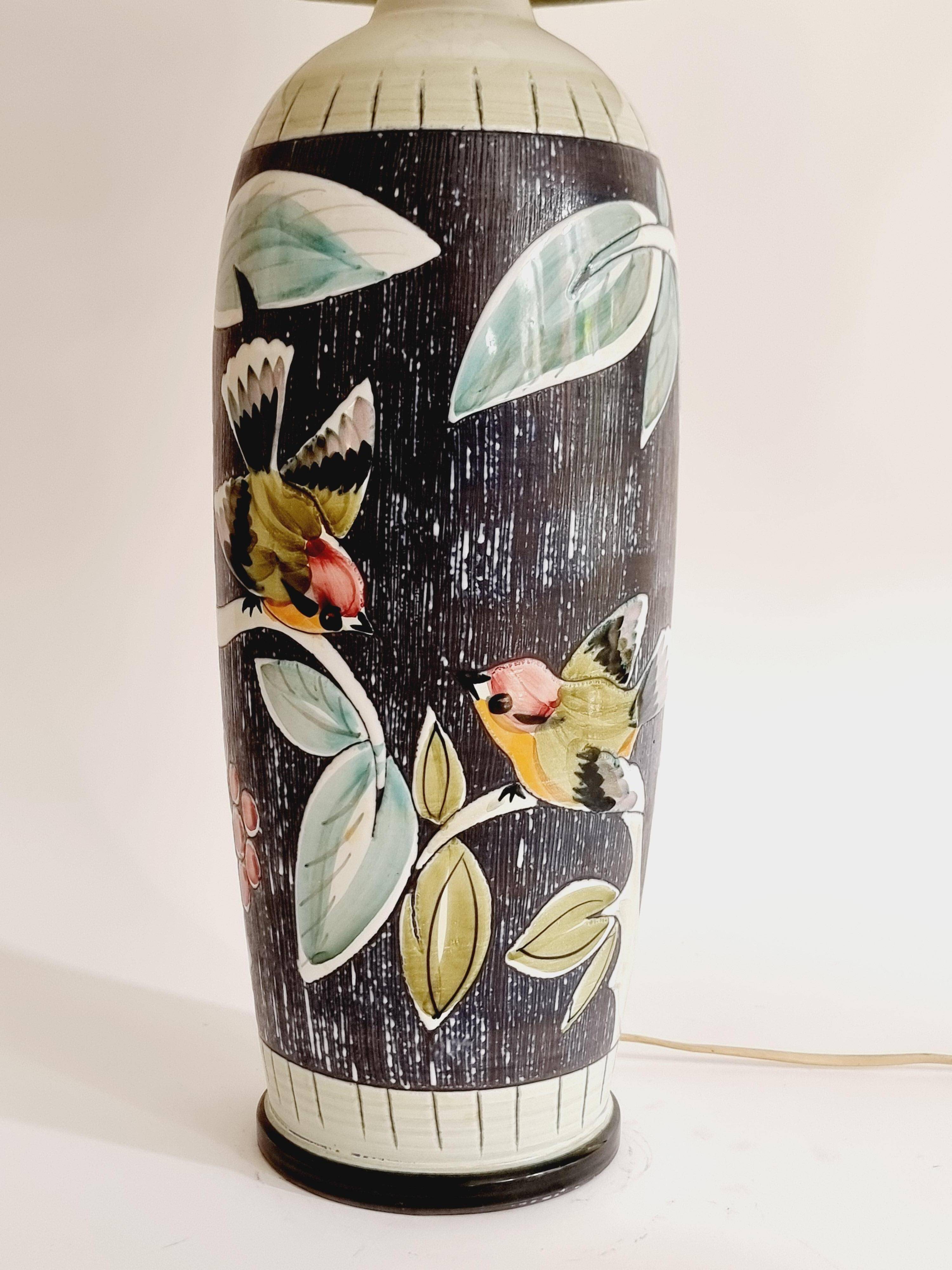 NILA table lamp in ceramic, handmade in Sweden, mid-1900s.