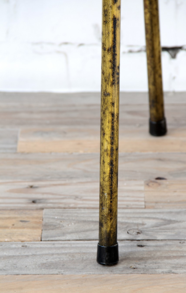 Yellow metal bistro chair