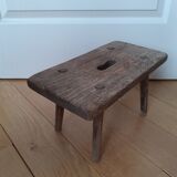 Low solid wood stool