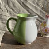 Mini vase with stylised flowers in green and yellow roses, H15.5.