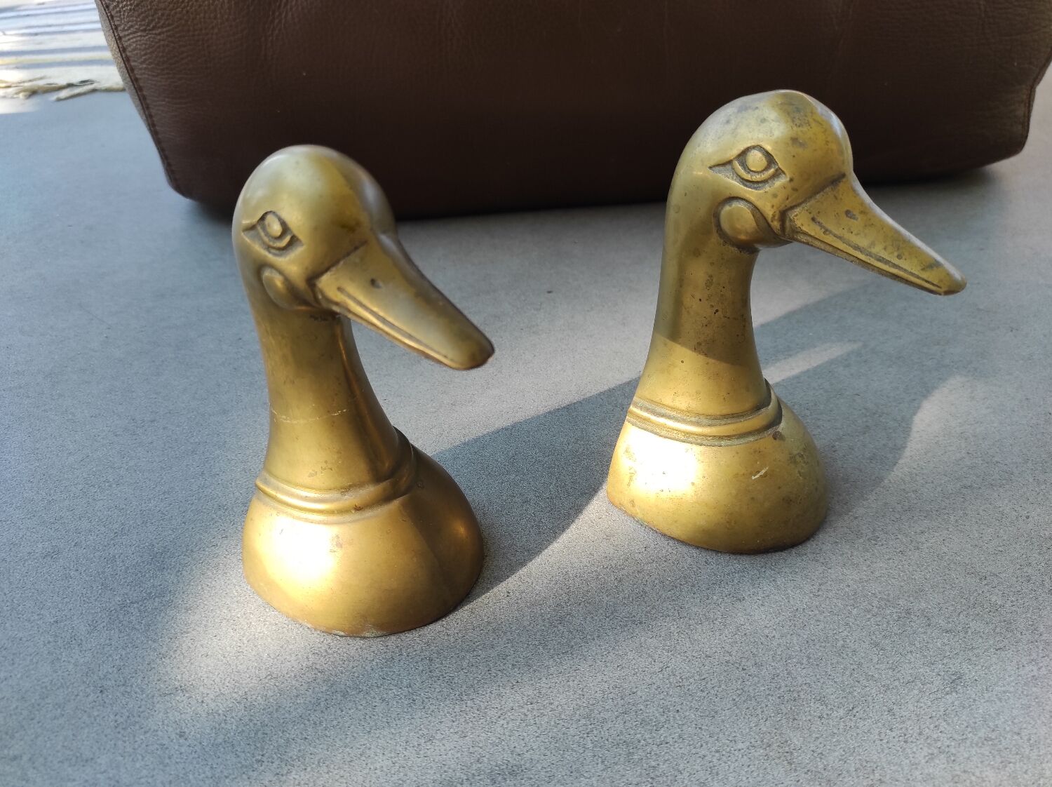 Paire de canards en laiton serre-livres