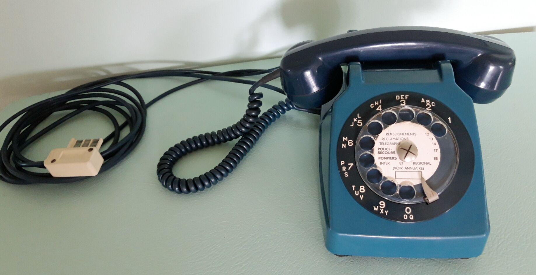 Blue vintage phone