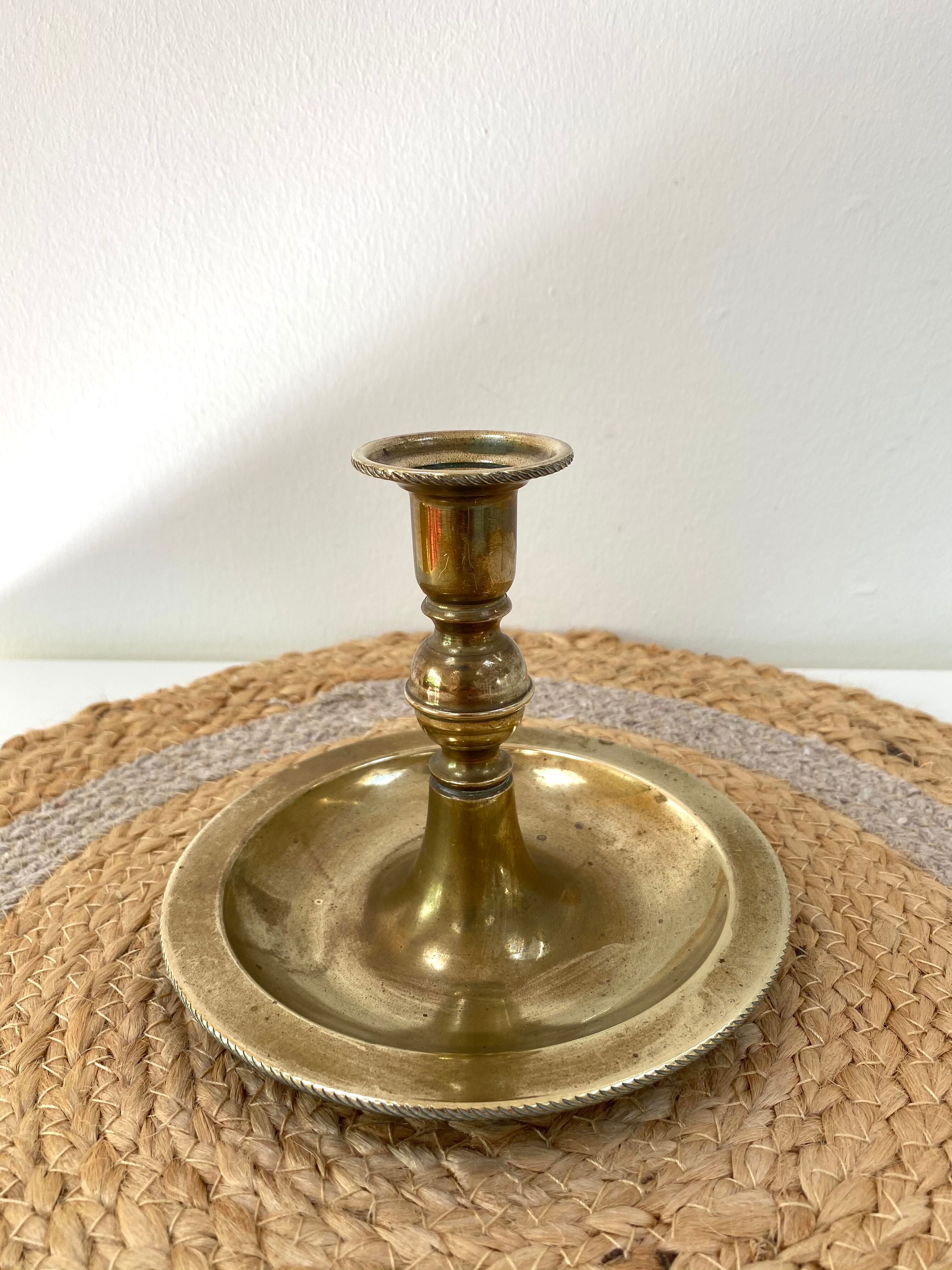 Antique brass candle holder