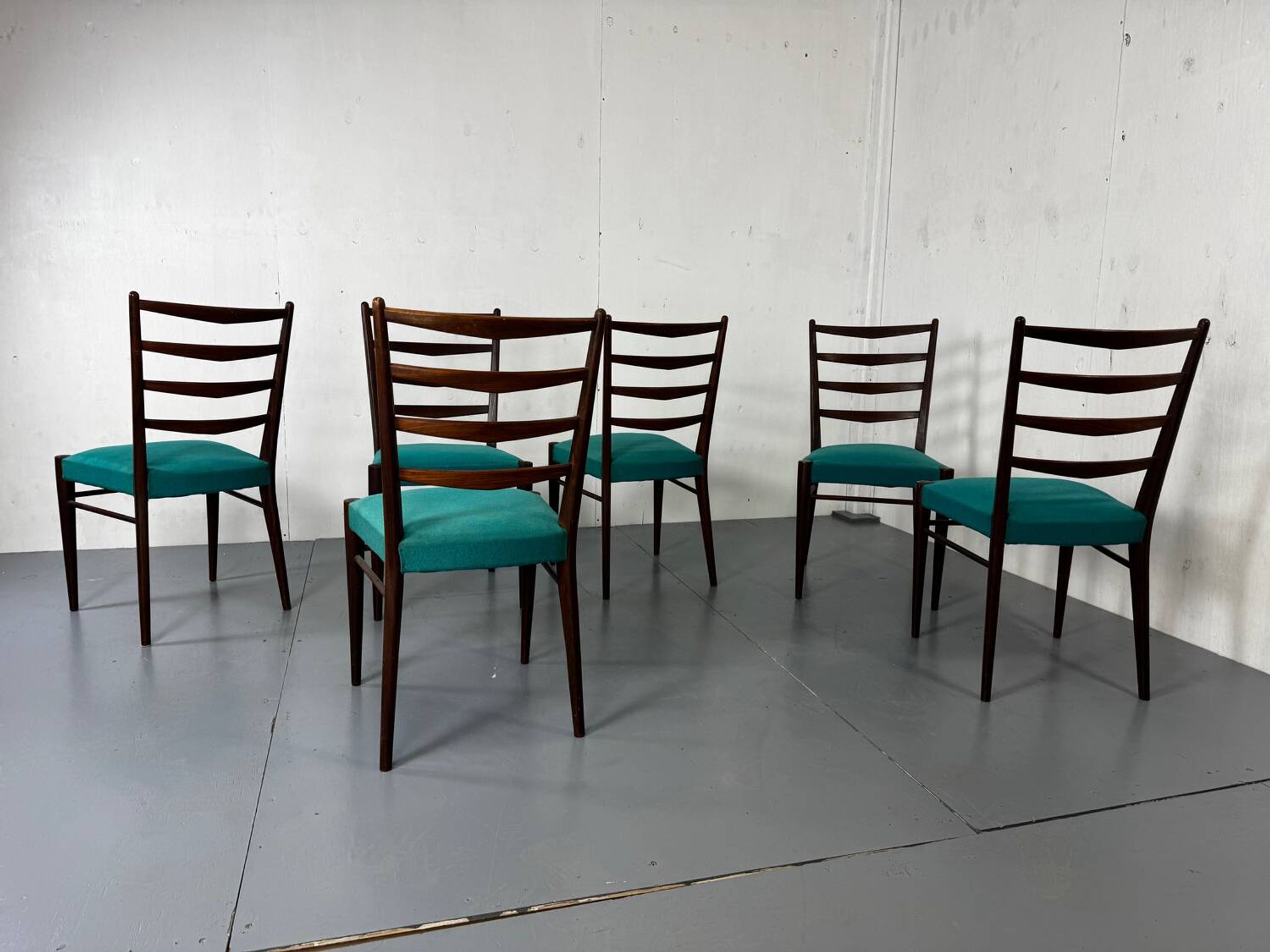 Mid-century modern Danish teak dining chairs from the 1950s, set of 6.