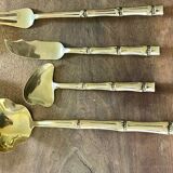 Housewife Table cutlery for 6 people. bamboo brass 78 pieces