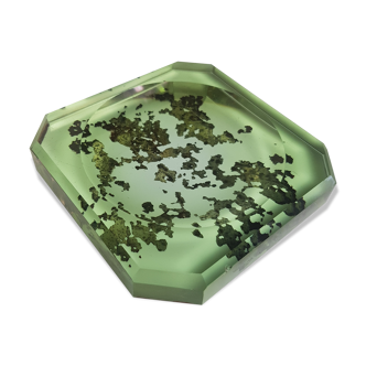 Ashtray in polished glass and metallic