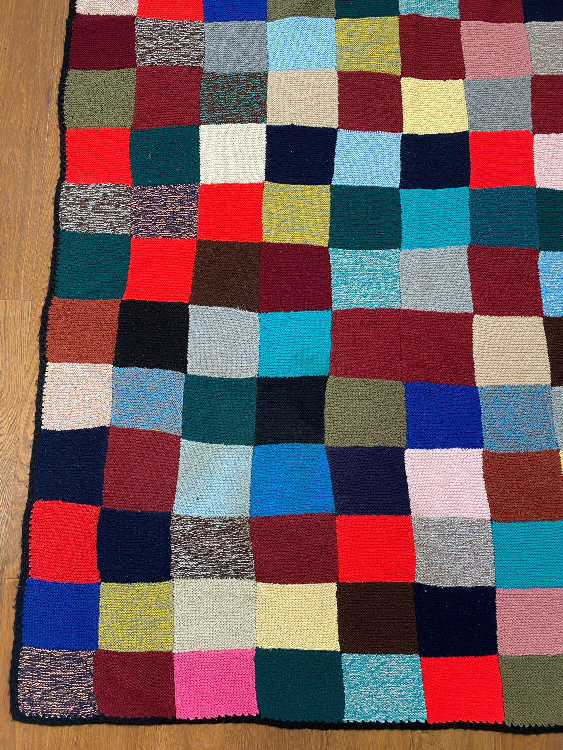 Handmade wool crocheted Granny square blanket