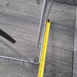 Desk/Table composed of a wooden top and its 2 vintage chrome trestles