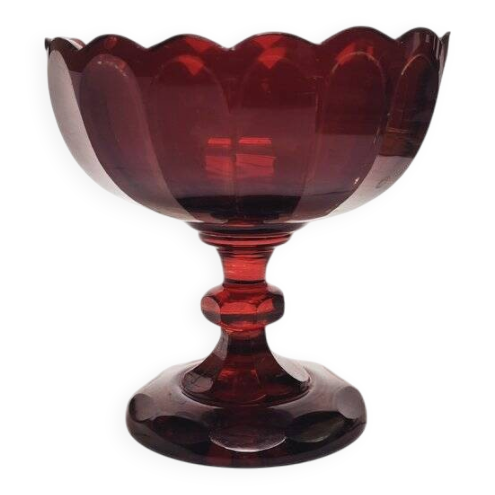 Biedermeier fruit bowl on stand, Austria, 1850s