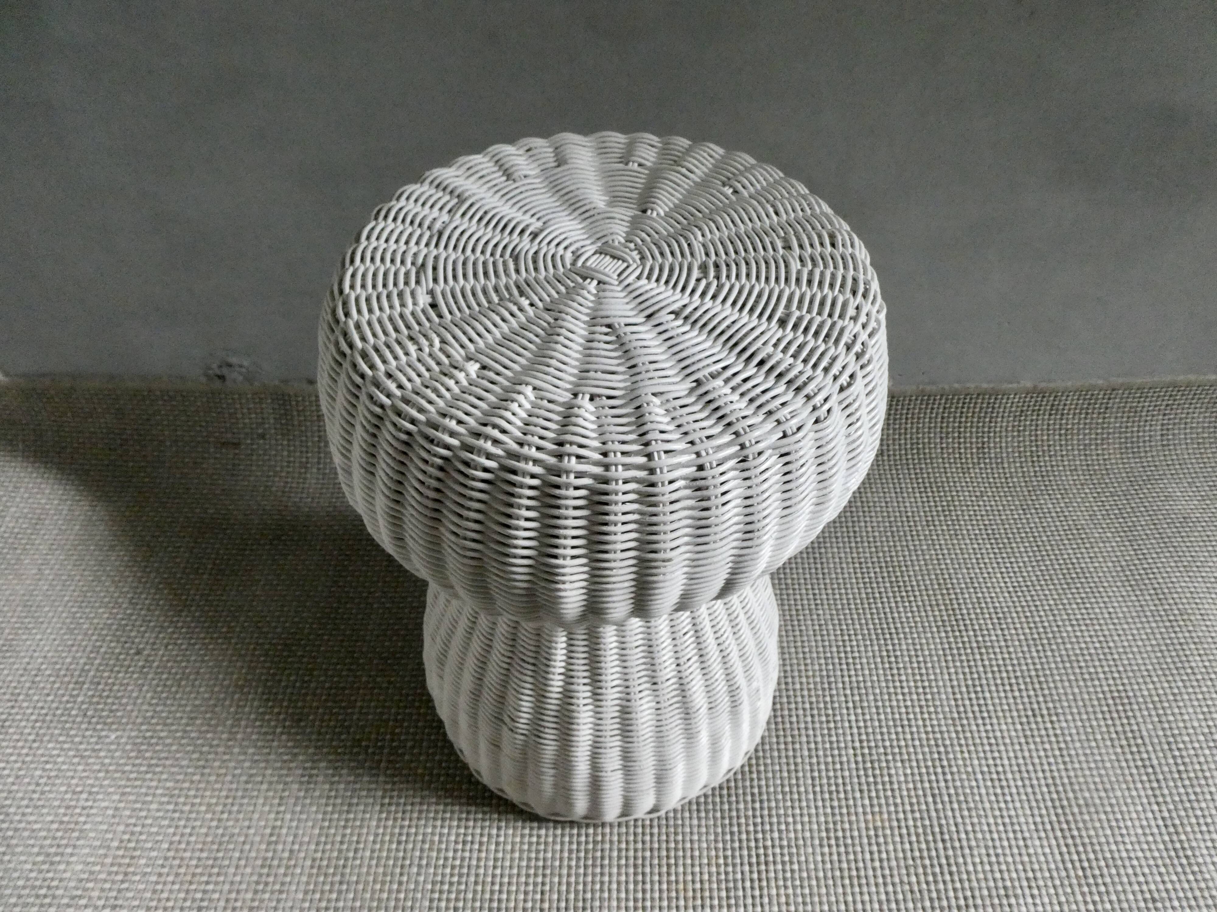 Rattan woven stool, champagne button shape