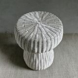 Rattan woven stool, champagne button shape