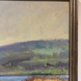 Tableau ancien, paysage bord d’un étang, Signé Michel Loche ( 1897;1976)