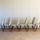 Set de 6 chaises vintage en skaï et noyer