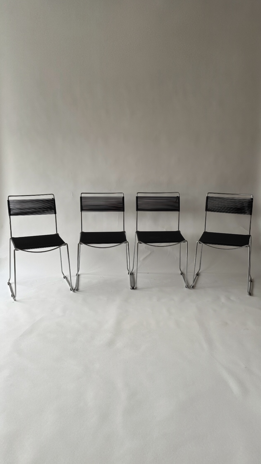 Set of 4 Spaghetti chairs by Giandomenico Belotti for Alias, Italy