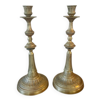 Pair of brass candlesticks