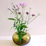 Blown glass ball vase by Claude Morin, Dieulefit France 1979