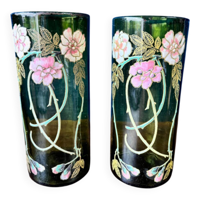 Paire de grands vases Legras époque Art Nouveau