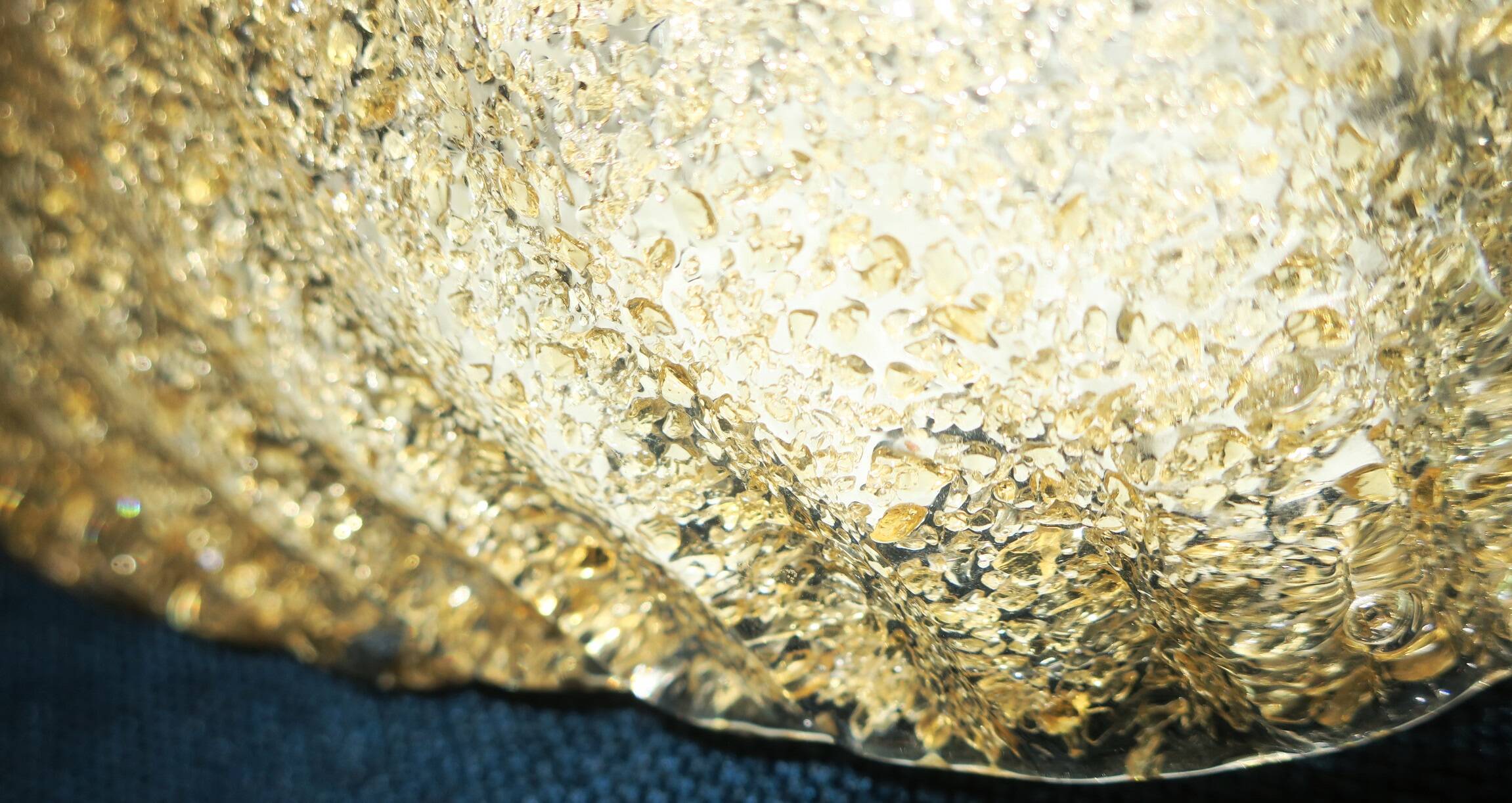 Mid century Murano gold flecked conch wall light, Italy 1960s