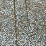 Floor lamp of the 50s in gilded metal triple mahogany tablets and gilded metal