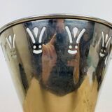 80s design chrome and brass ice bucket