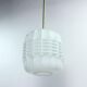 Suspension en verre blanc et laiton, Tchécoslovaquie des années 1960