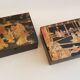 Pair of papier-mâché mailboxes & lacquer Japanese chinese decoration XIXth