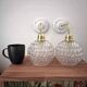 Pair of vintage wall lights in cut glass