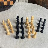 Carved wooden chess set