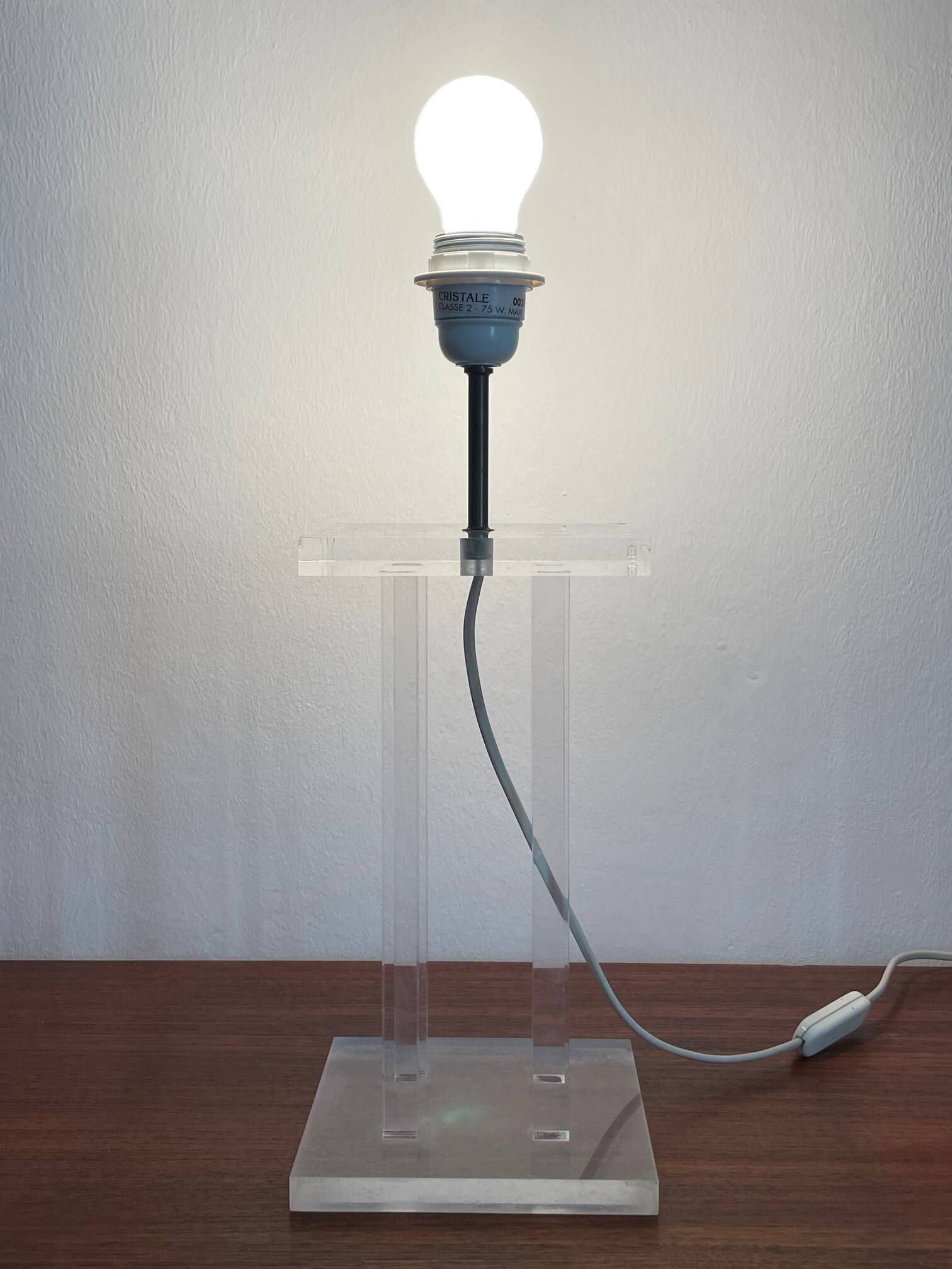Vintage lamp by David Lange, crystal model in plexiglass.