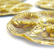 Seashell or oyster plates, Gien earthenware, 1950s