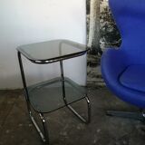 Chrome and glass bedside