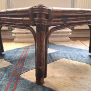 Bamboo and smoked glass coffee table,1960s