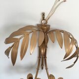 Wall lamp "bamboo" double fire lacquered metal old gold