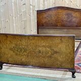 1930s English burl walnut bed
