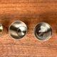 Set of 5 metal shot glasses in German owl style from the mid-century, 1960s.