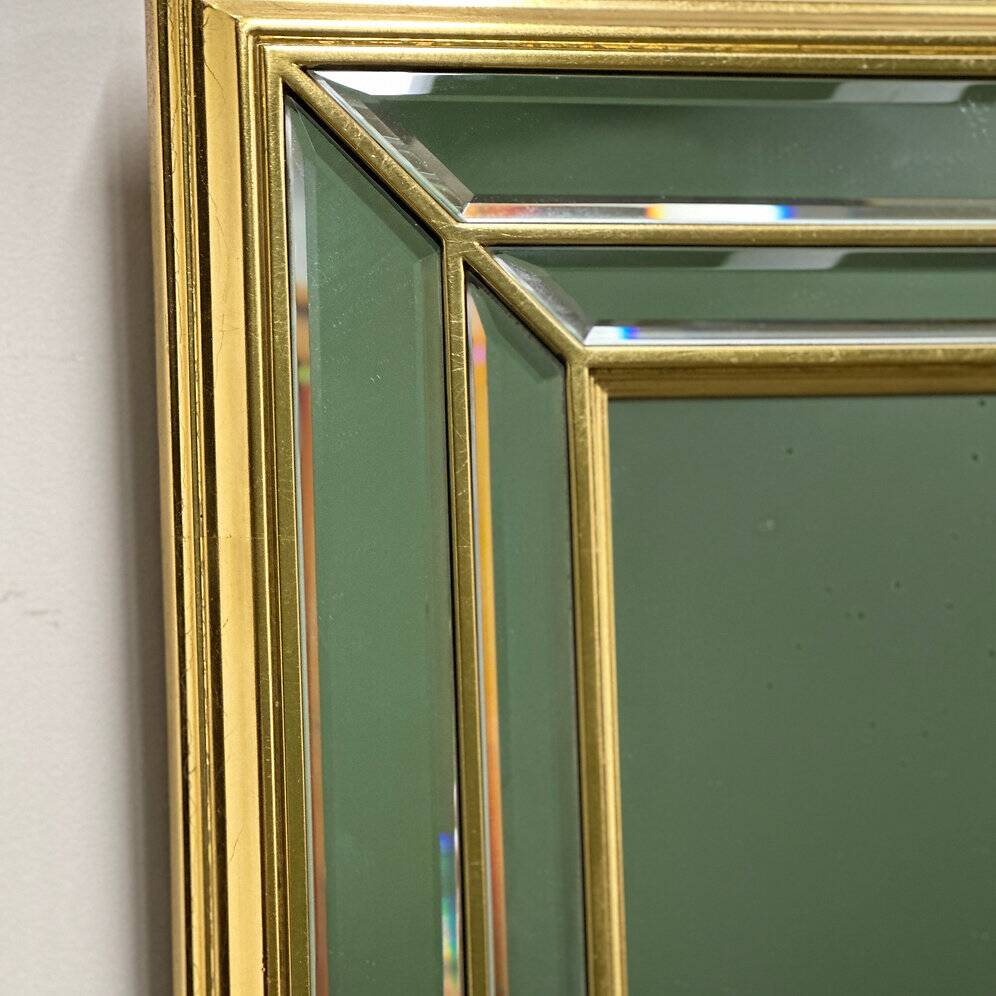 Large Deknudt gilt and bevelled mirror, Belgium, 1980s