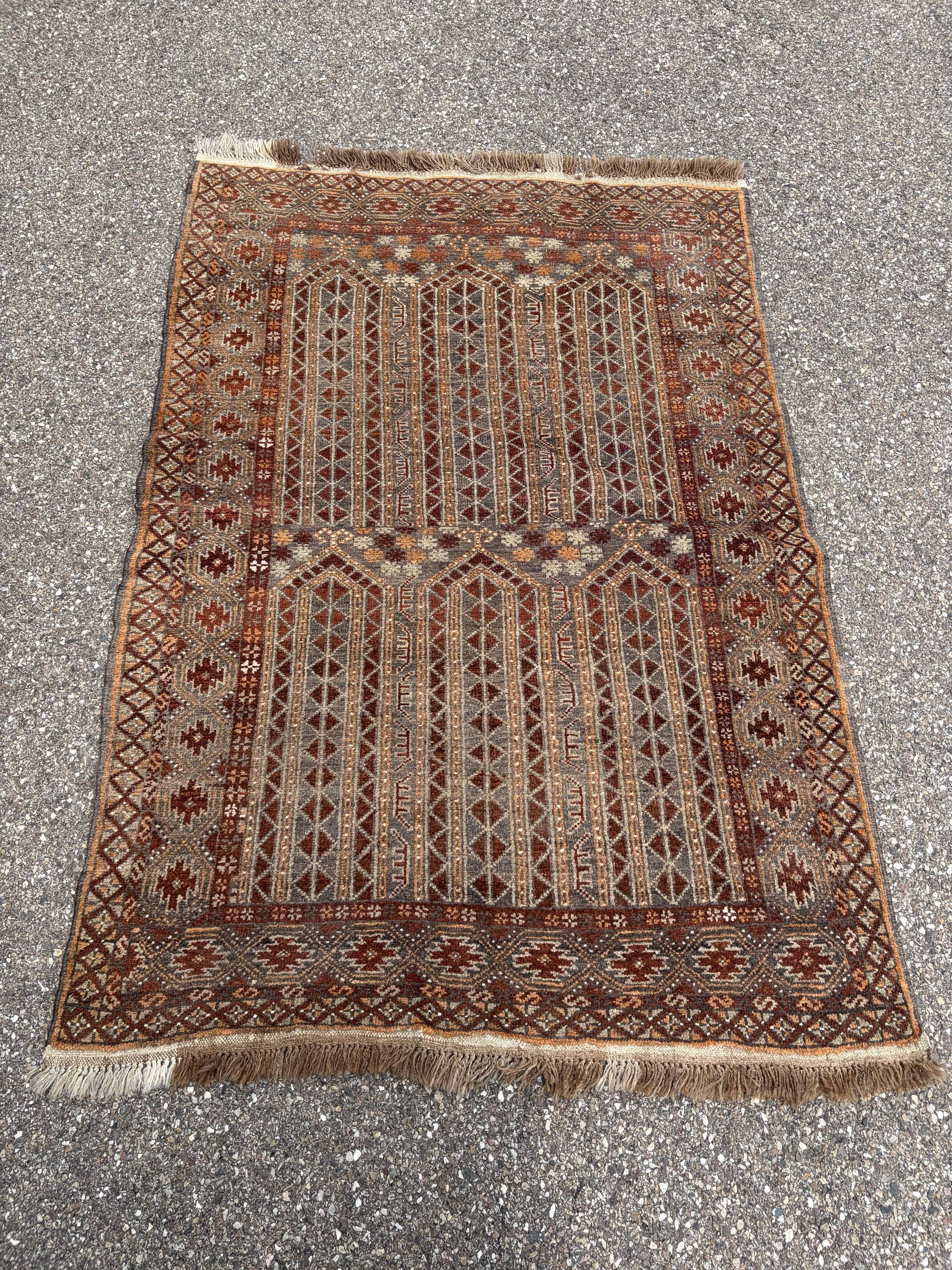 handwoven Turkmen carpet