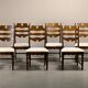 Henning Kjærnulf vintage set Razorblade Dining Chairs High Back, Denmark