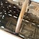 Old basket in woven chestnut wood