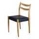 Scandinavian chair in teak and faux leather, 1960.