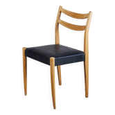 Chaise scandinave en teck et skaï, 1960