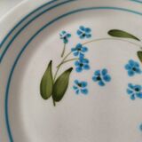 6 assiettes à dessert vintage Quadrifoglio italiennes décor myosotis