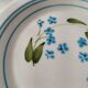 6 vintage Italian Quadrifoglio dessert plates with forget-me-not decoration.
