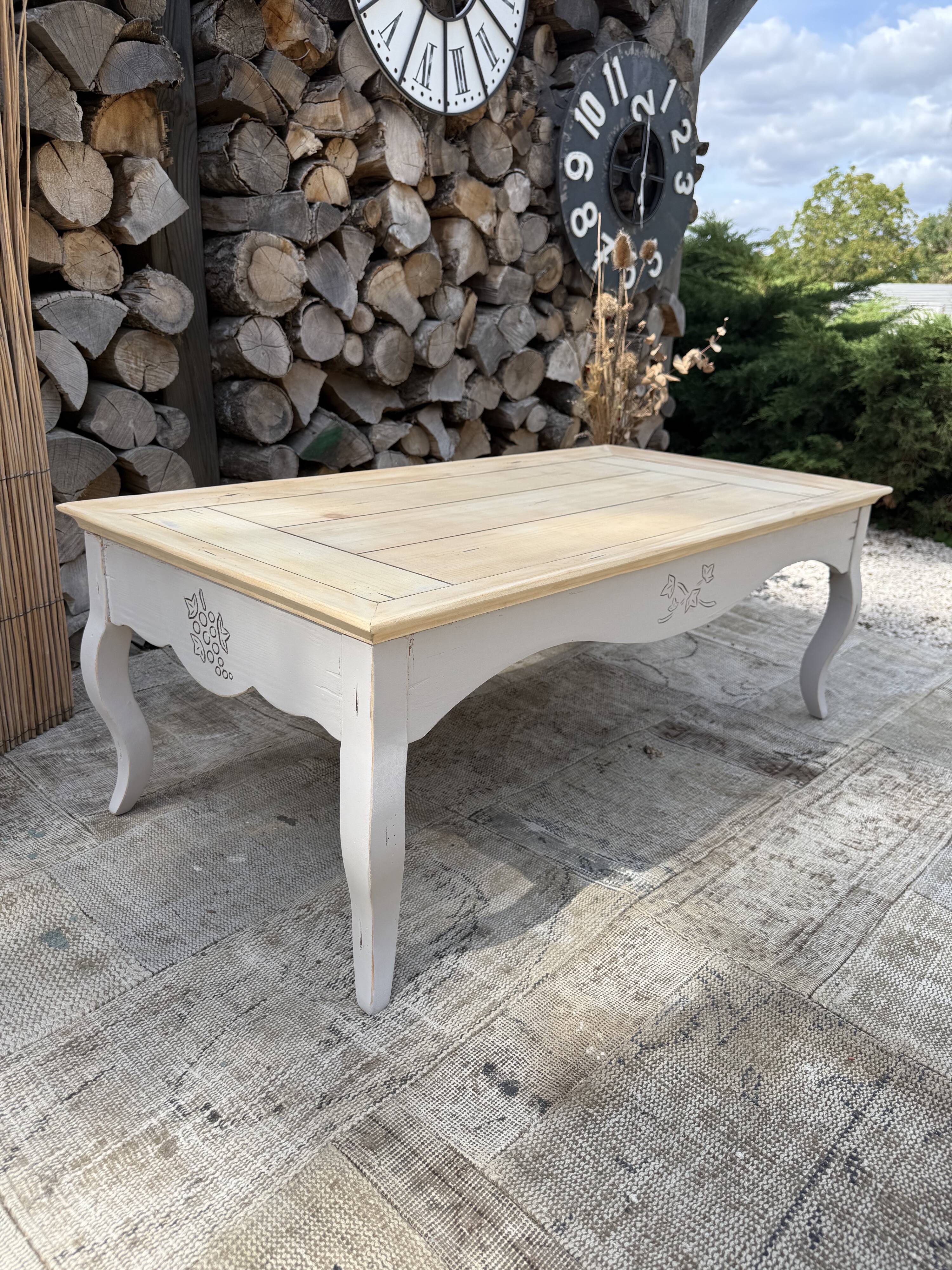 Table basse bois ancienne rénovée