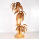 Lampadaire « palmier-cocotier » en rotin