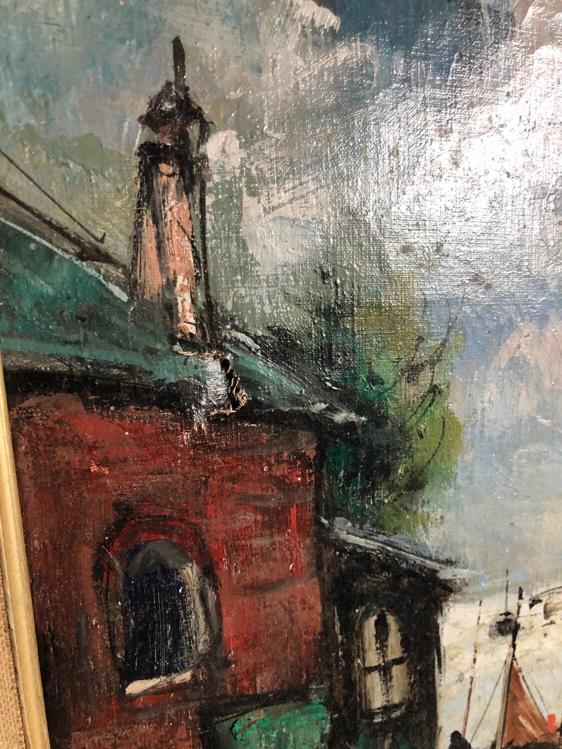 Oil painting port of Honfleur