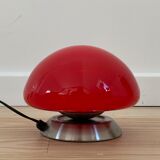 Vintage mushroom lamp in red opaline